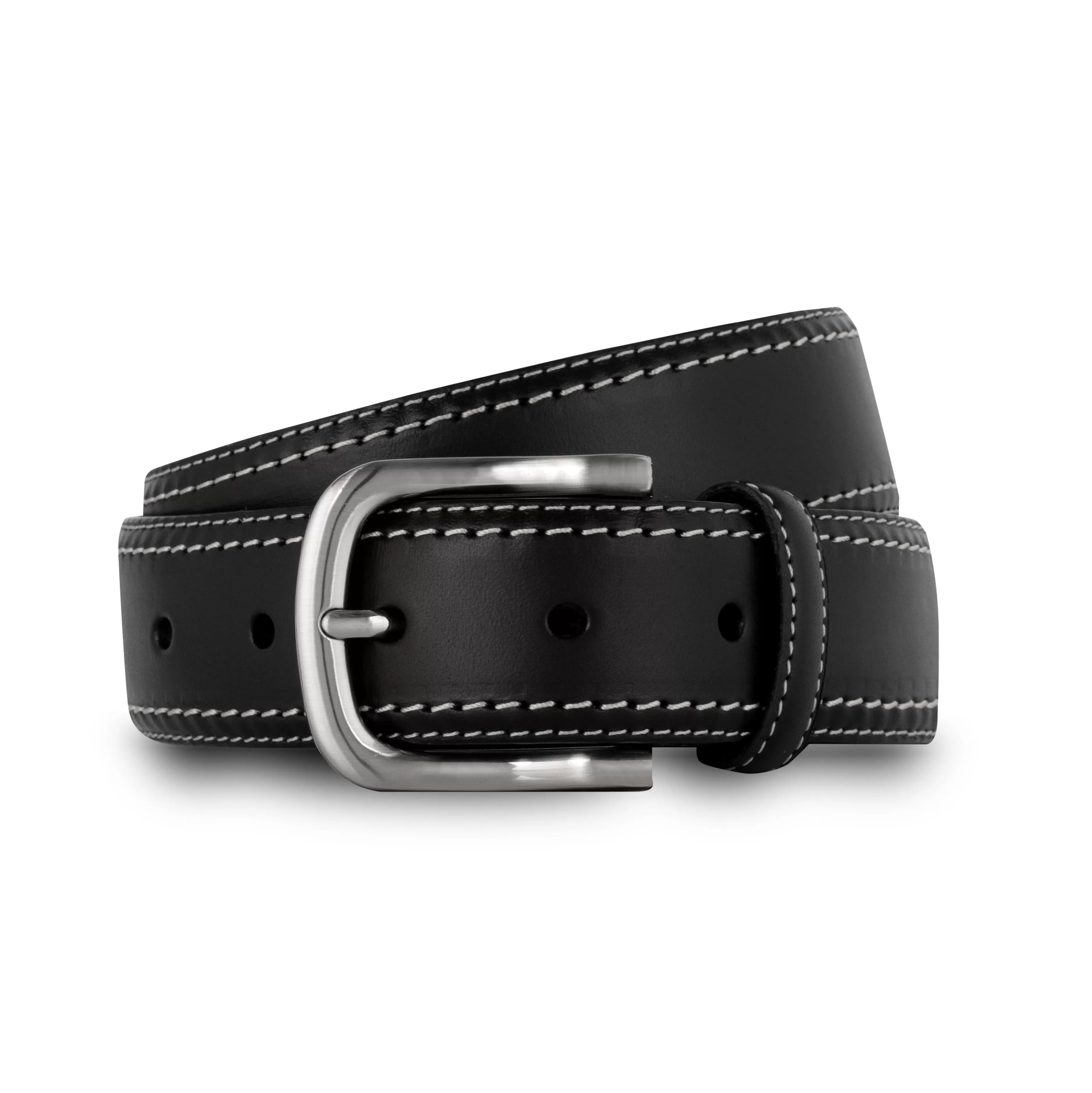 LodinG Ceinture cuir et surpiqûre contrastée Noir Shop