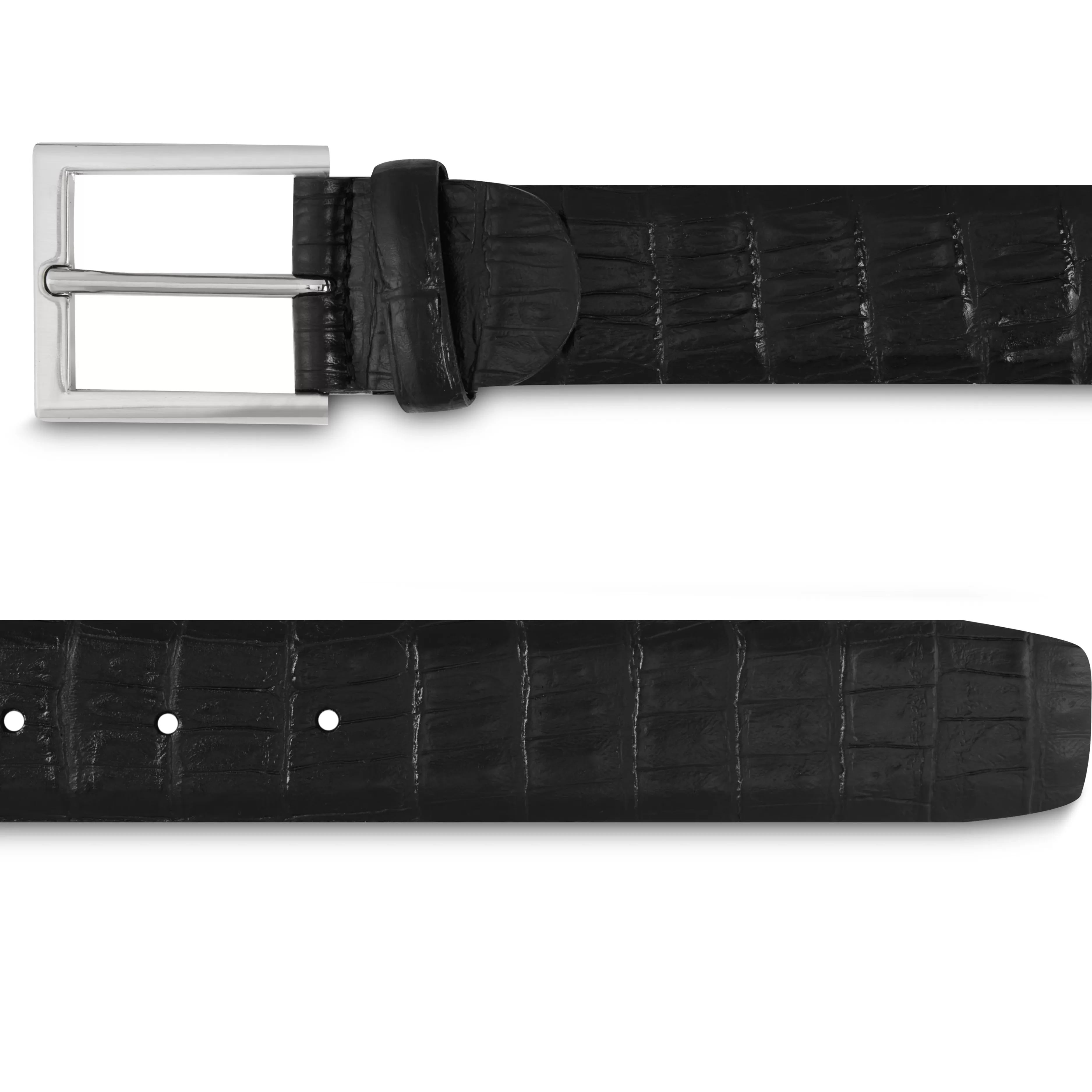 LodinG Ceinture cuir façon crocodile Noir Shop