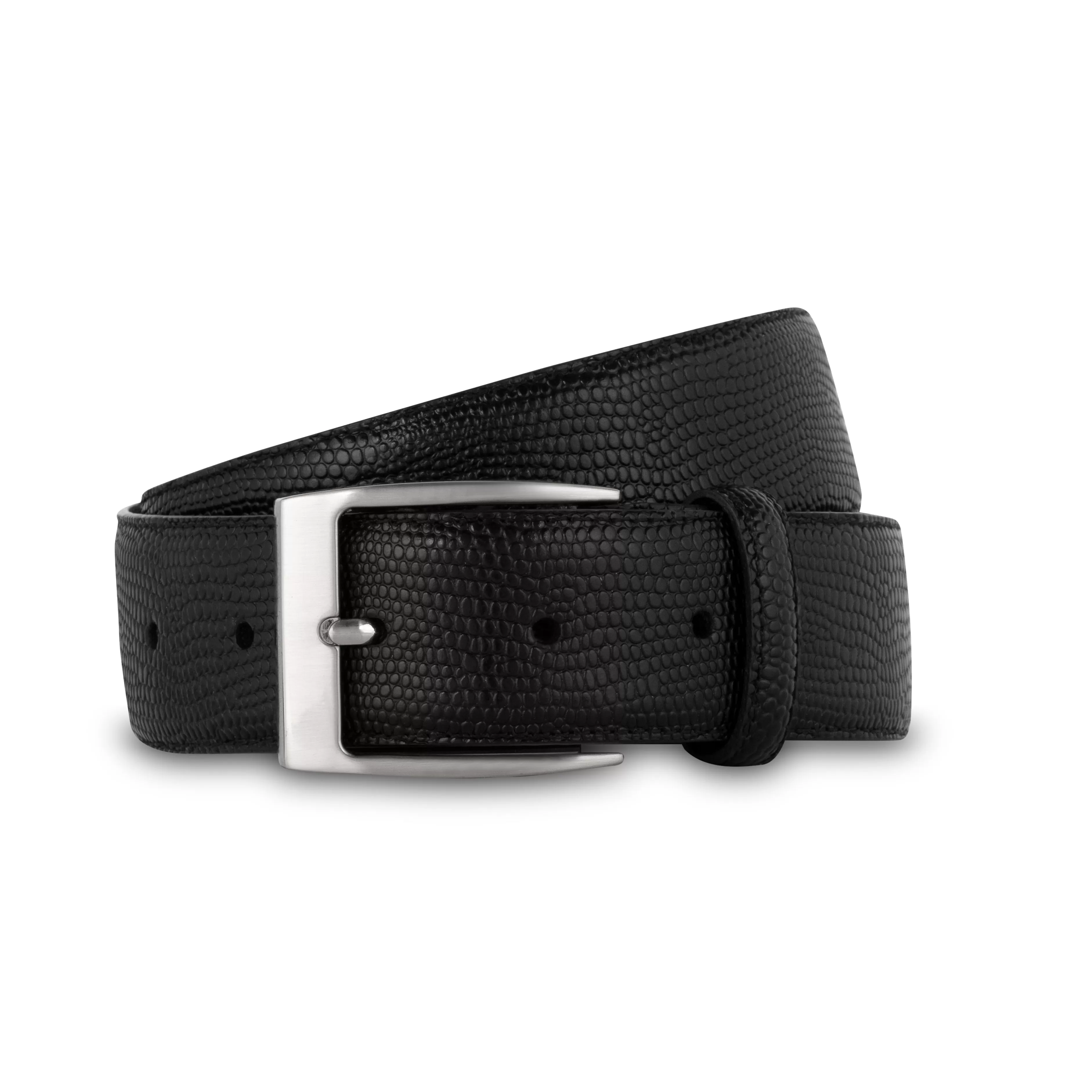 LodinG Ceinture cuir façon lézard Noir Sale