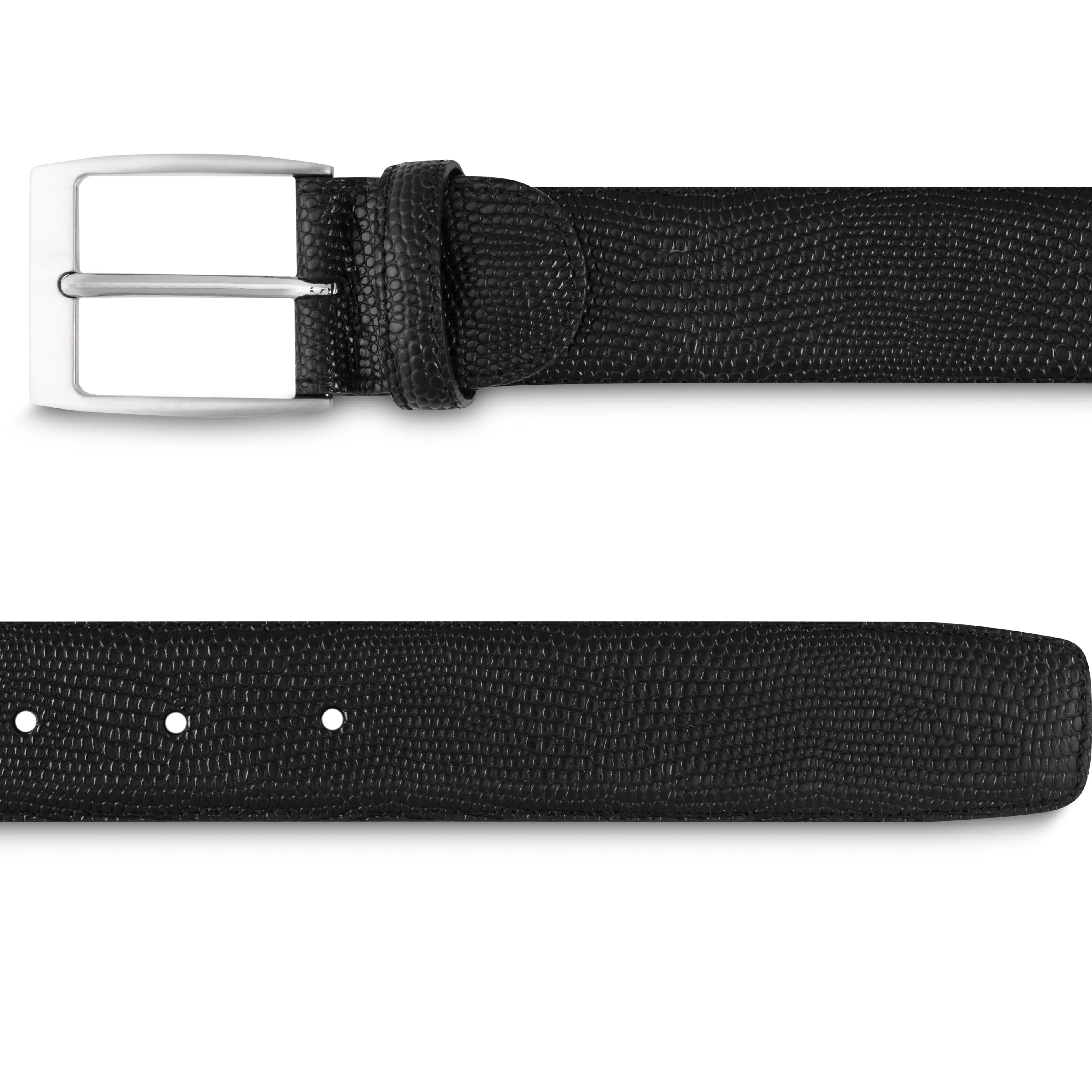 LodinG Ceinture cuir façon lézard Noir Sale