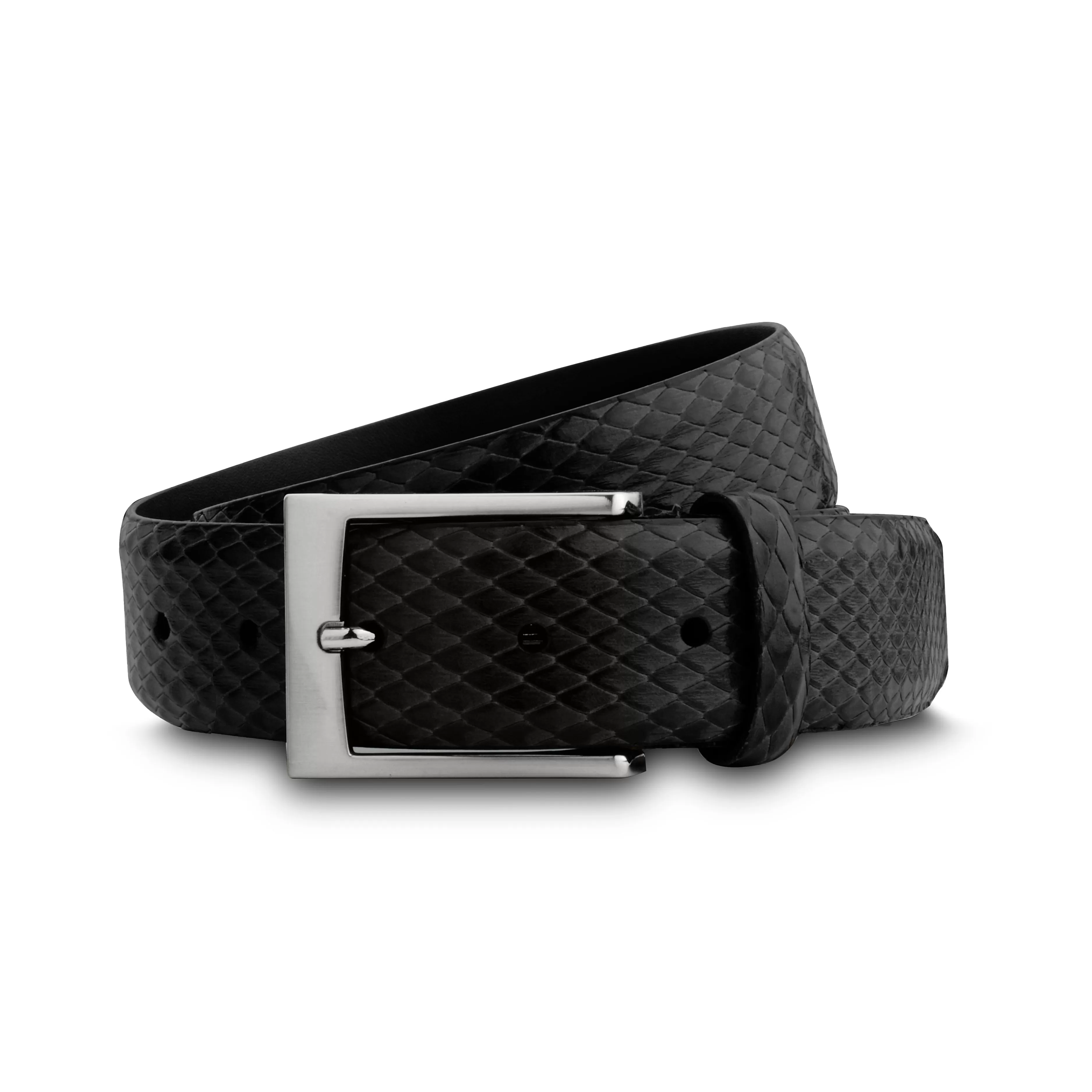 LodinG Ceinture cuir façon serpent Noir Best Sale