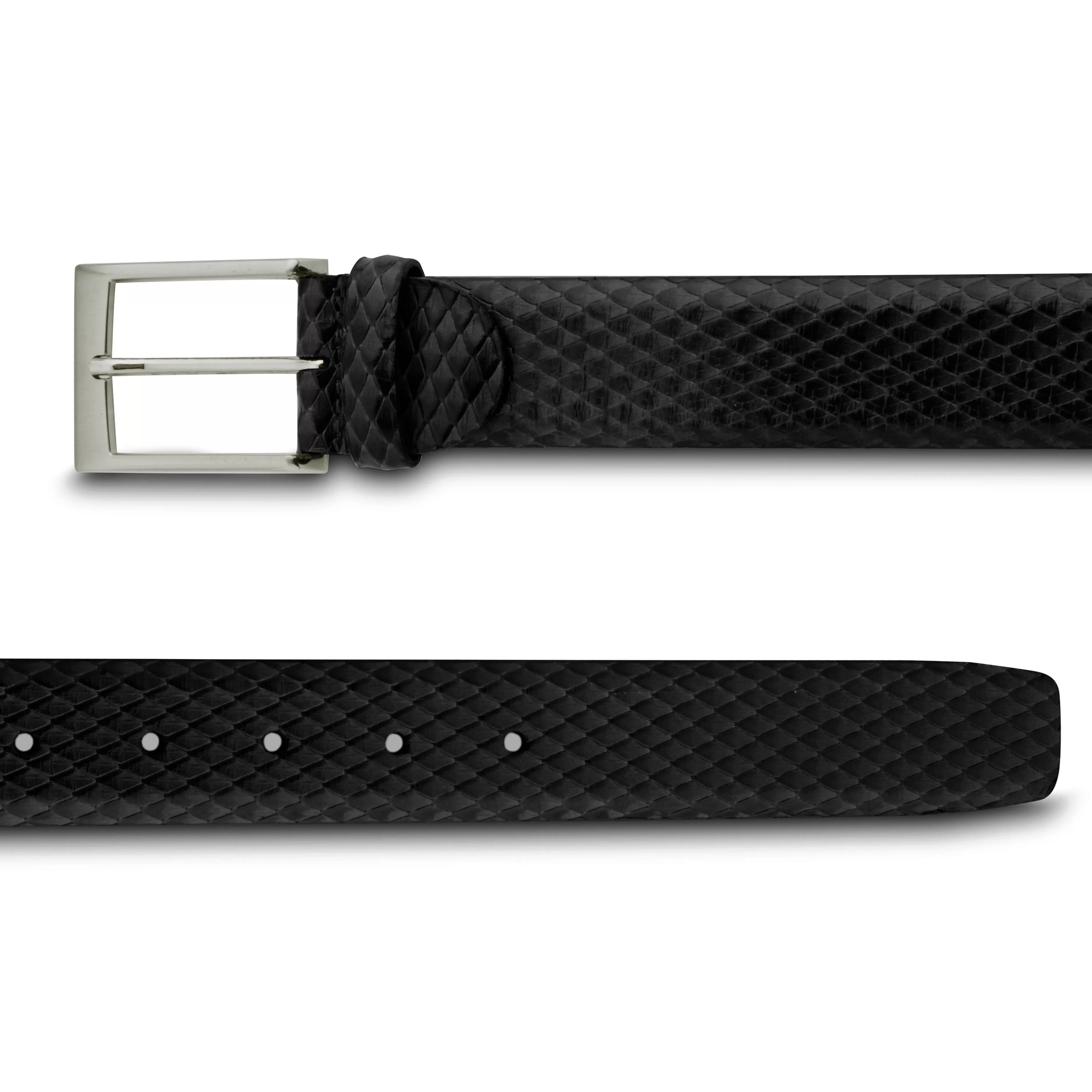 LodinG Ceinture cuir façon serpent Noir Best Sale