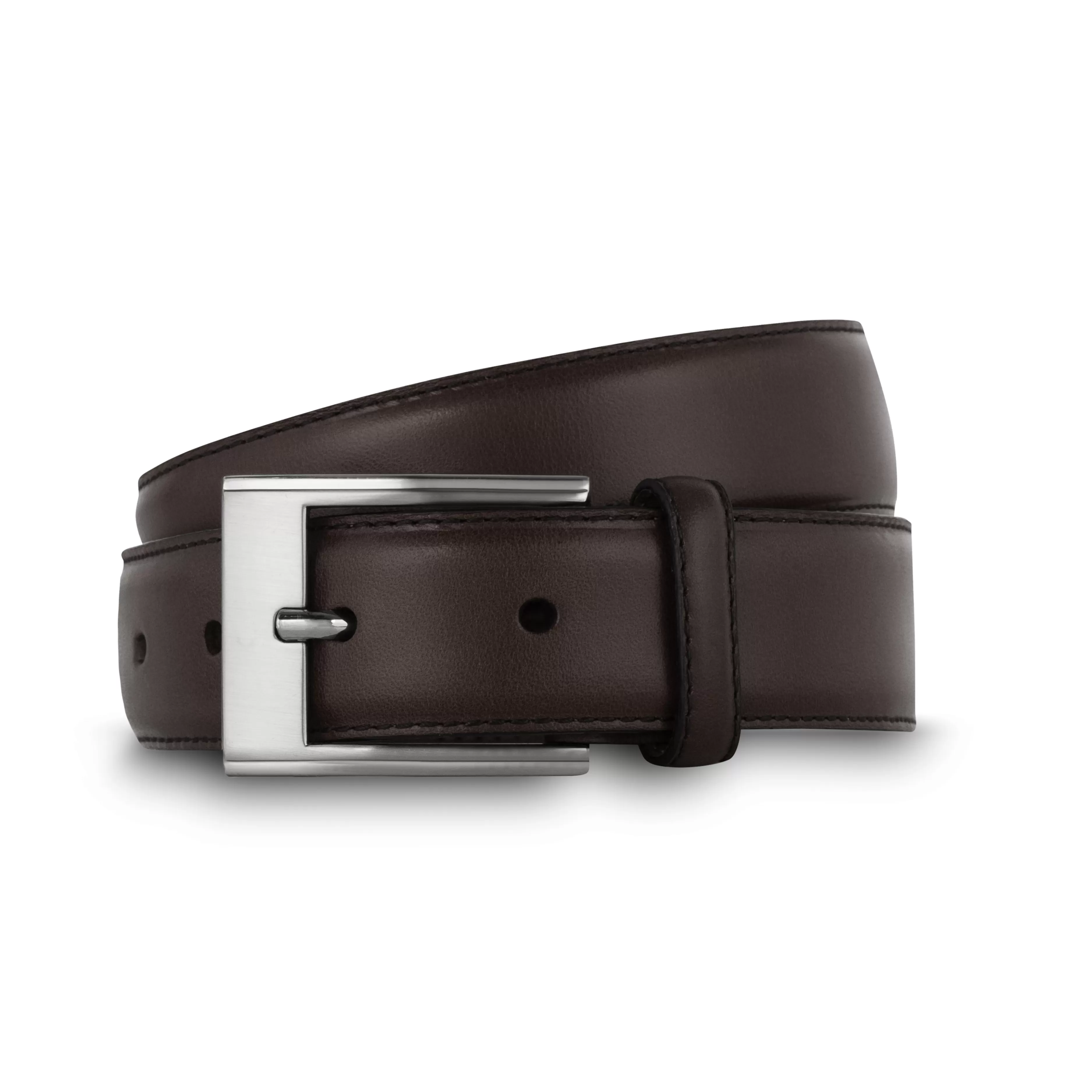 LodinG Ceinture cuir lisse 30mm Marron Cheap