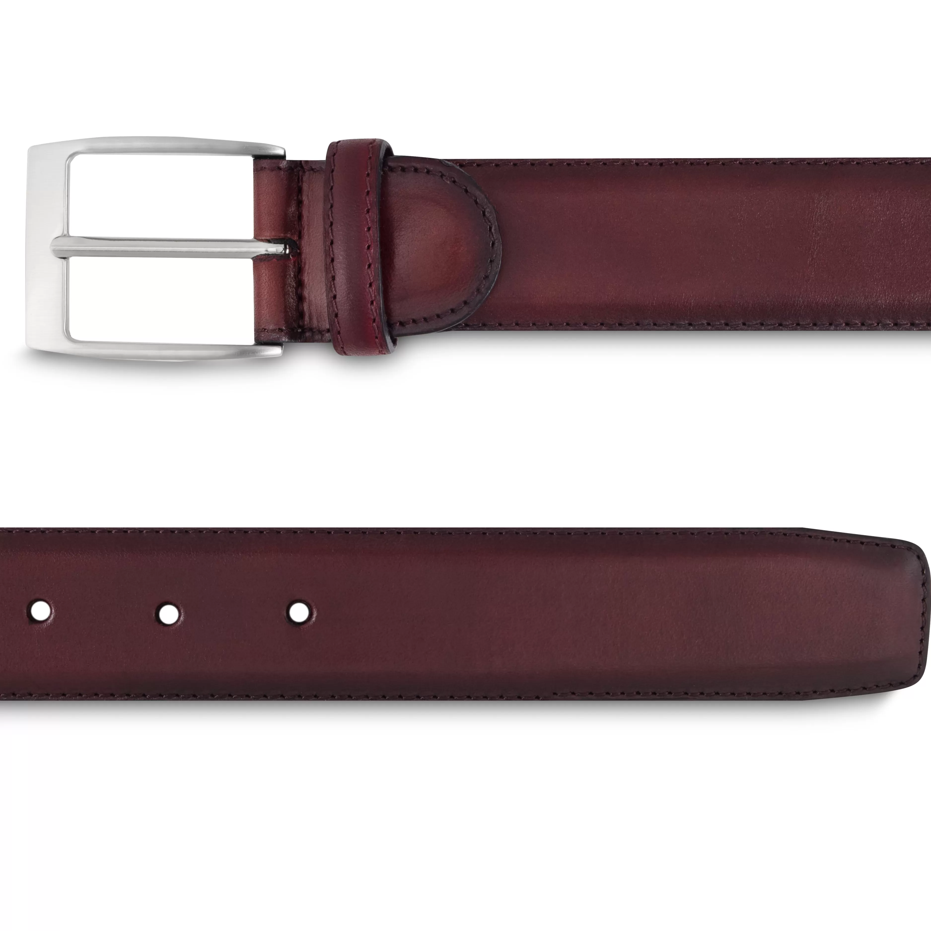 LodinG Ceinture homme en cuir lisse Bordeaux Cheap