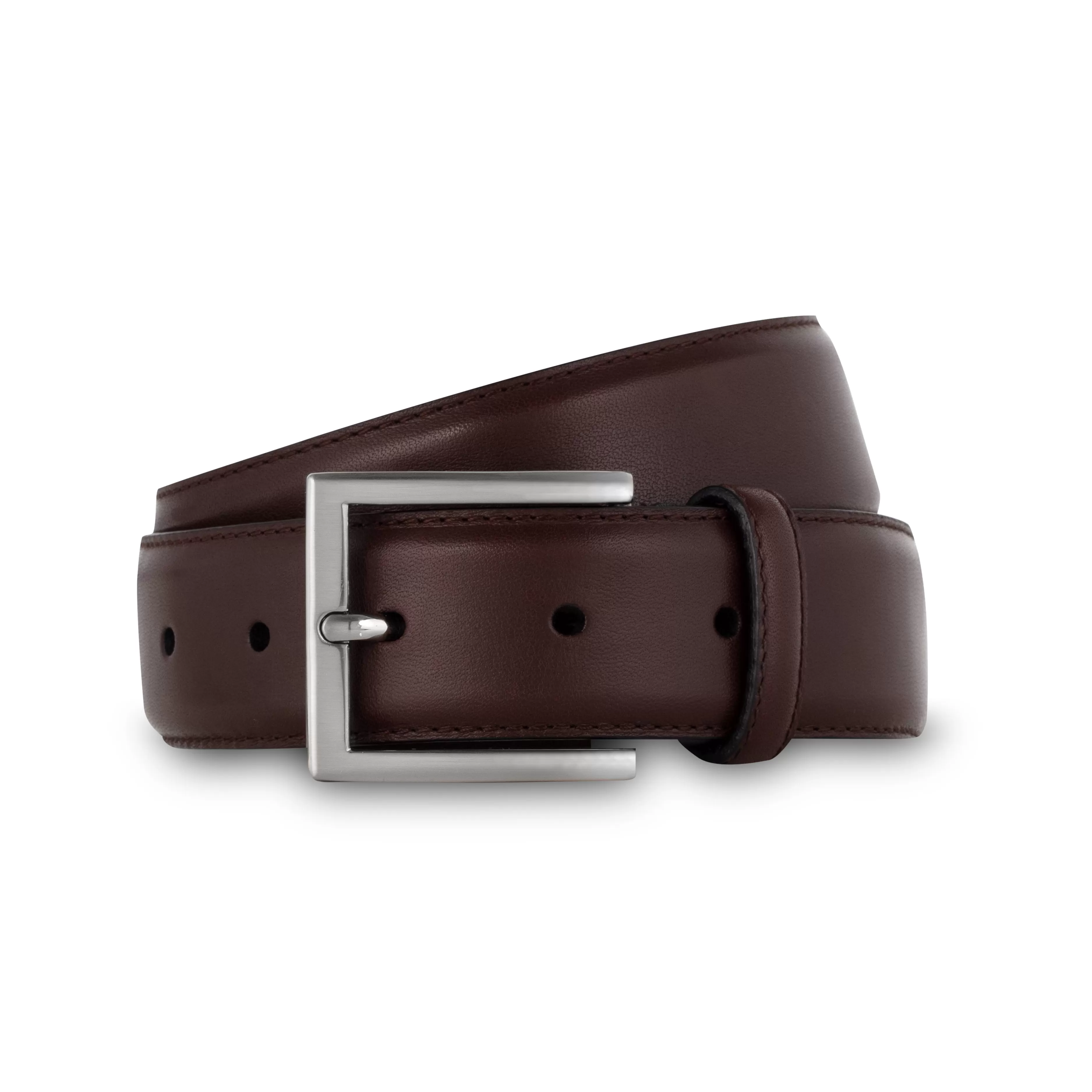 LodinG Ceinture homme en cuir lisse Marron Discount