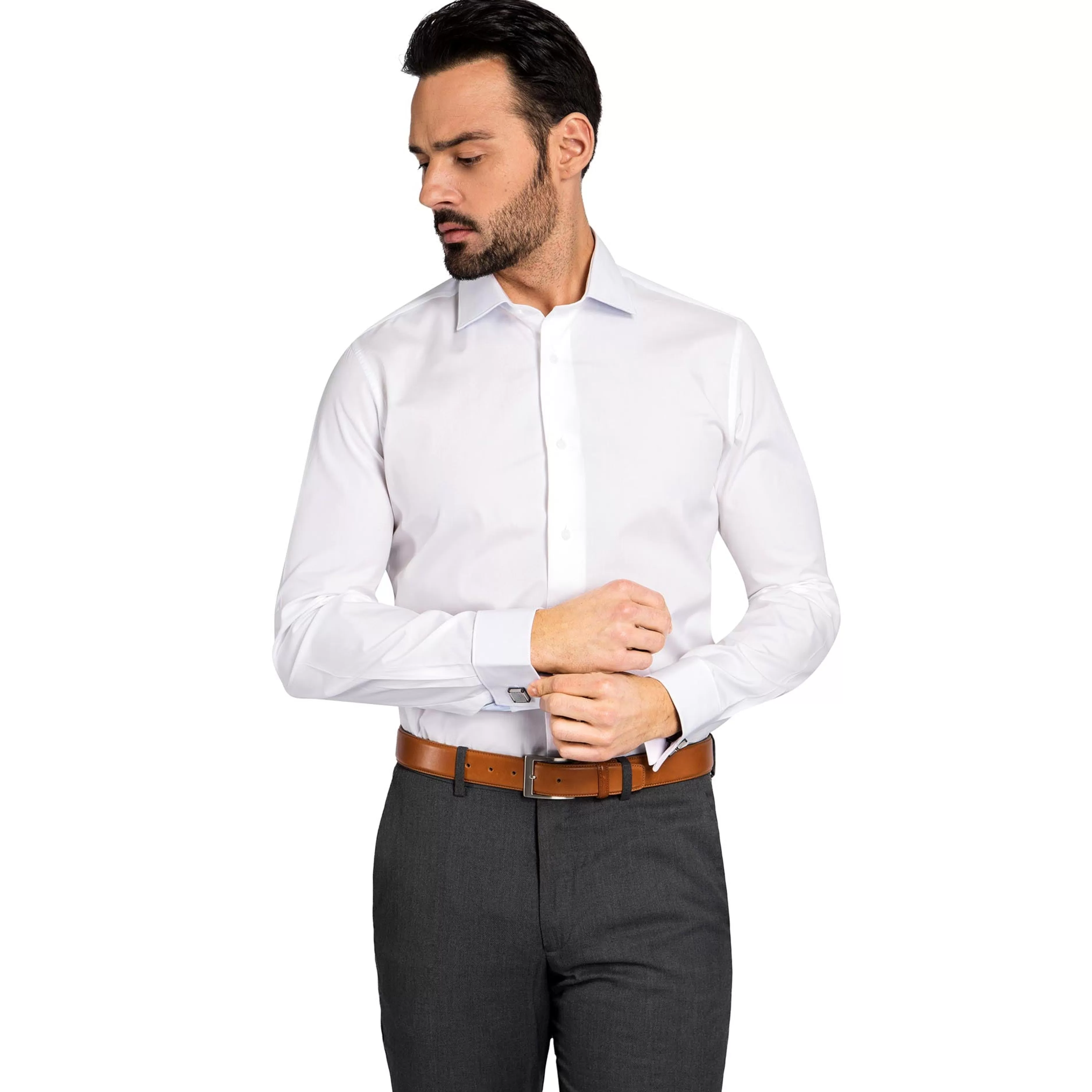 LodinG Chemise he slim fit poignet mousquetaire 100% coton infroissable Blanc Shop