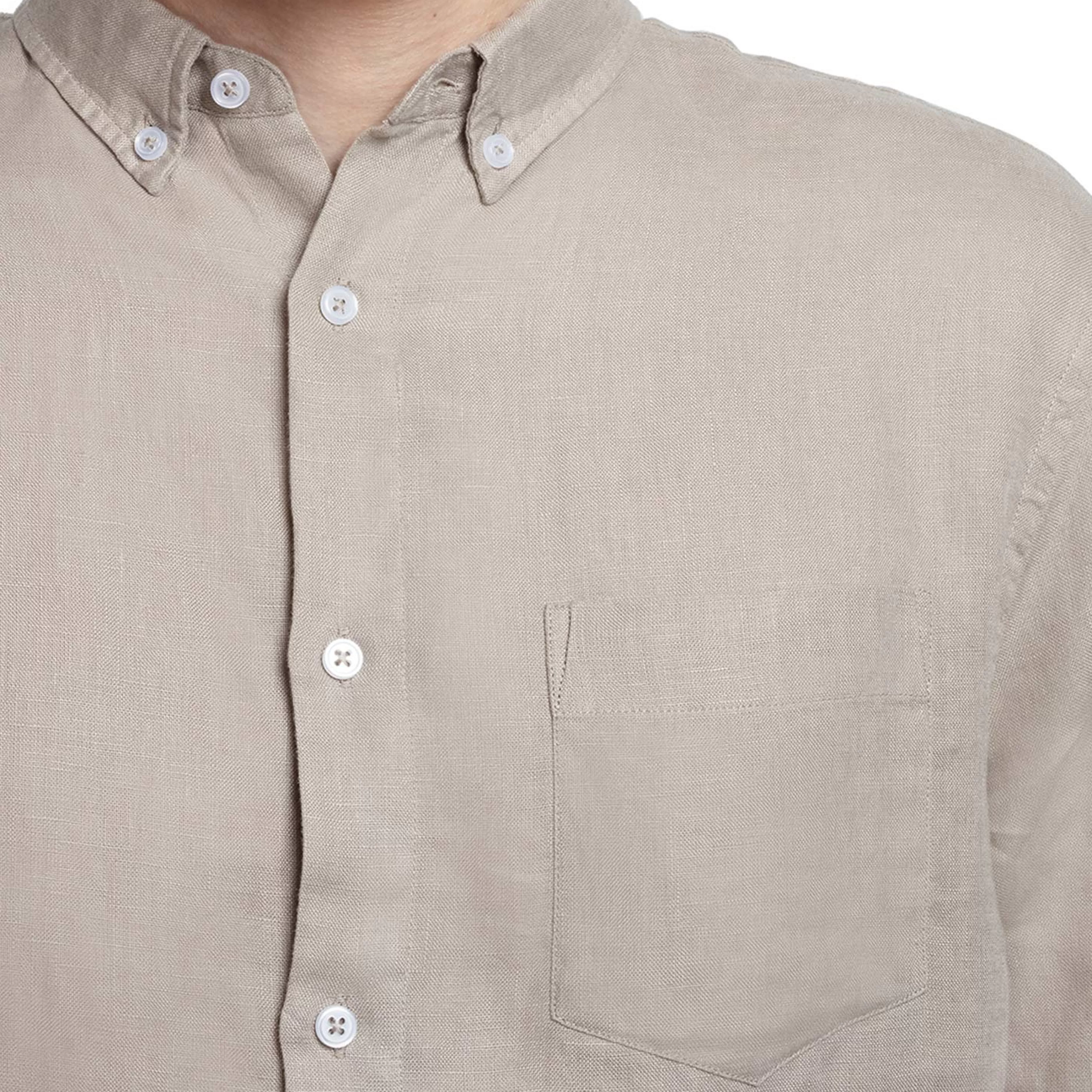 LodinG Chemise en lin coupe classique Beige Cheap