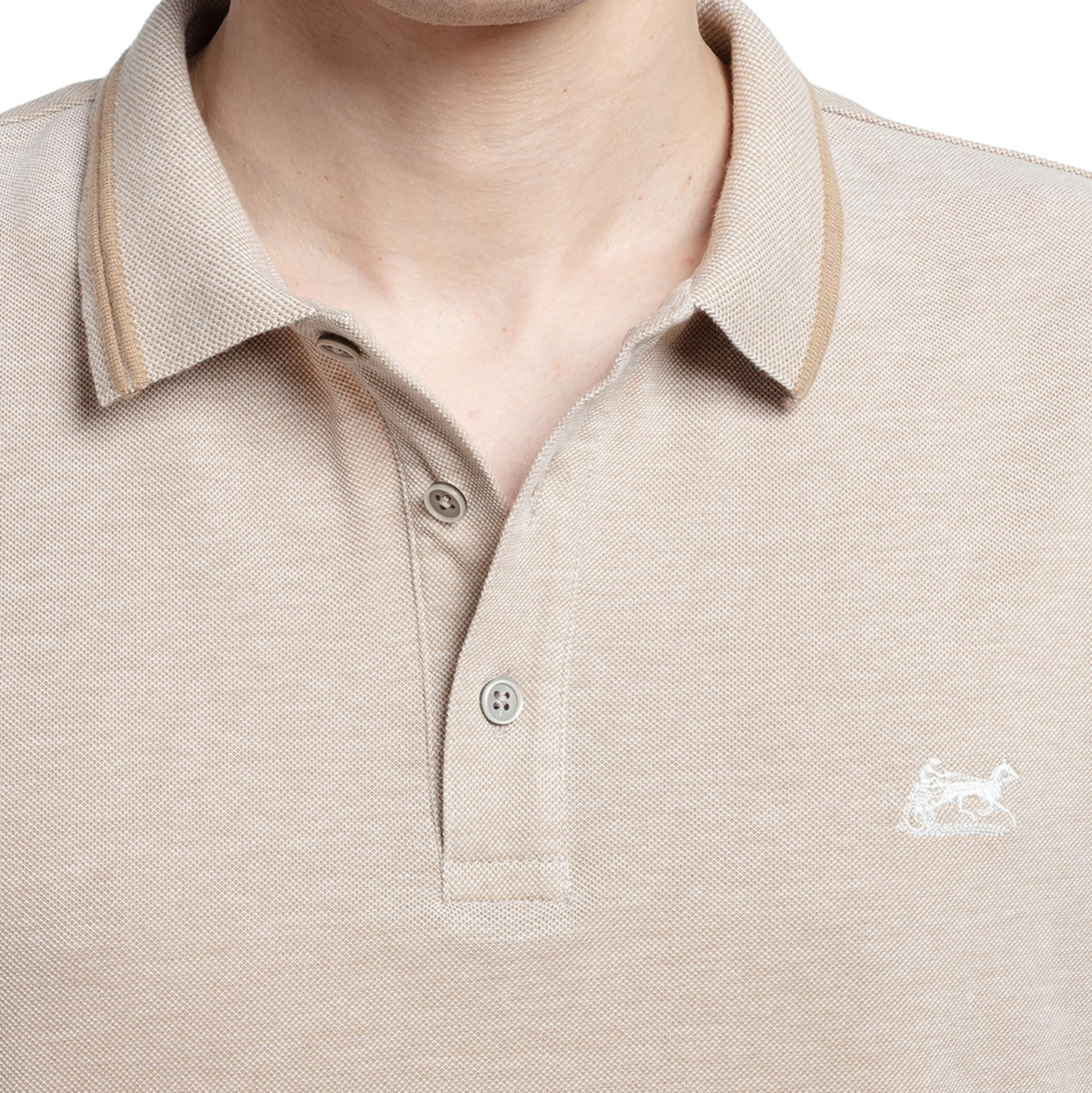 LodinG Polo chiné 100 % coton Beige Flash Sale