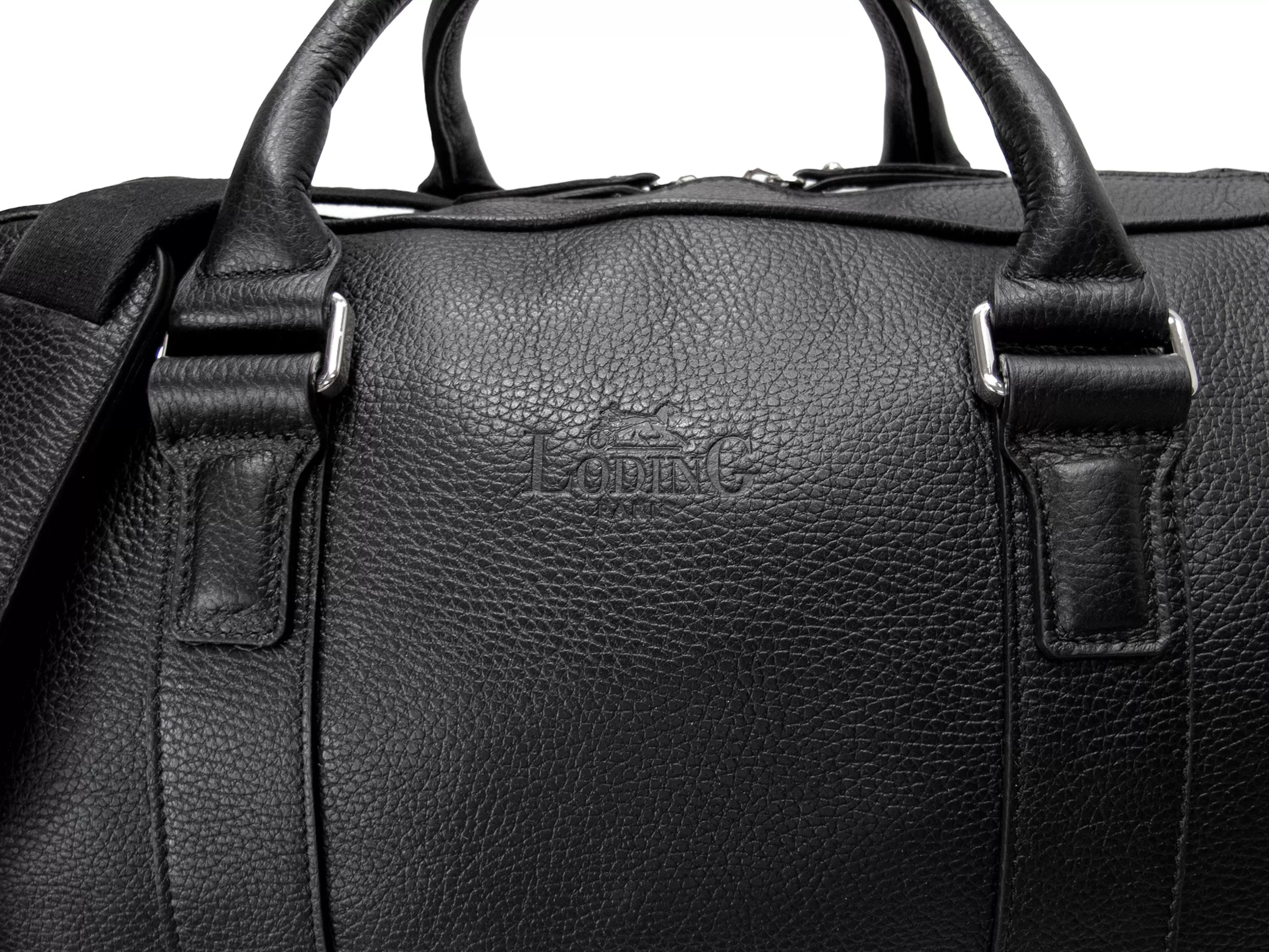 LodinG Sac week-end de voyage en cuir grainé Noir Outlet